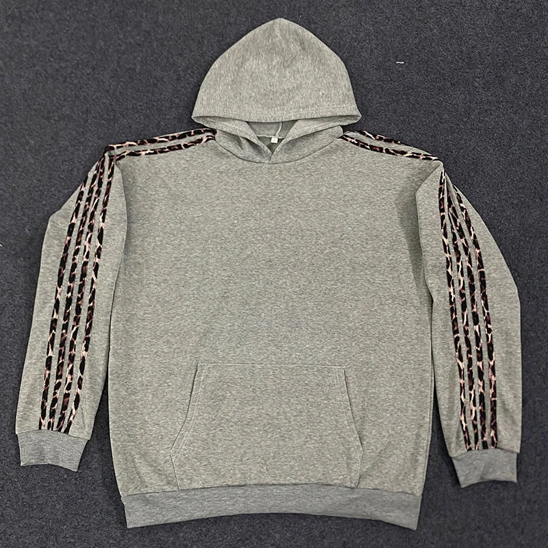 Y2K American Loose Long Sleeve Hoodie Leopard Stripe Stitching High Street Hip Hop Rock Autumn Winter Casual Sweatshirt 251225