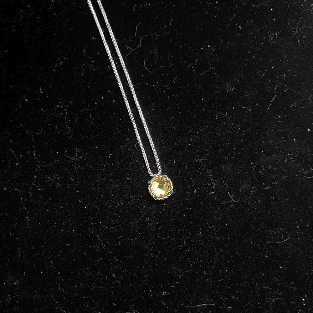 S925 Sterling Silver 2025 New 8mm Gemstone Necklace, Unisex, Fashionable, Trendy, Retro, Luxurious Jewelry Gift 25N1226