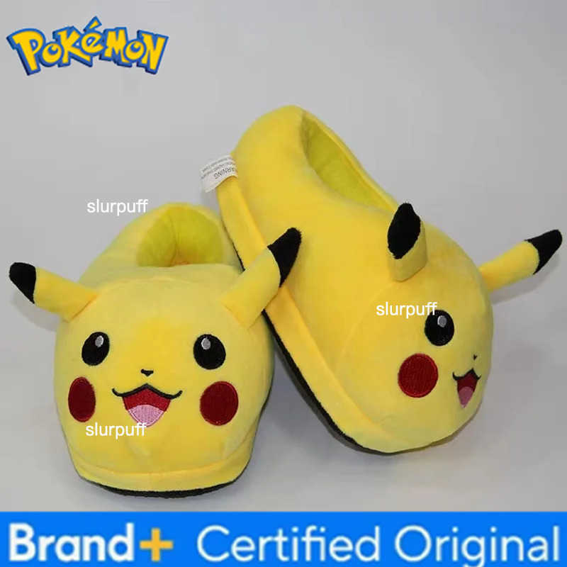 Pokemon New Pikachu Cartoon Cute Autumn/Winter Home Warm Soft Cotton Slippers Indoor Plush Cotton Shoes Girl Gift W251226