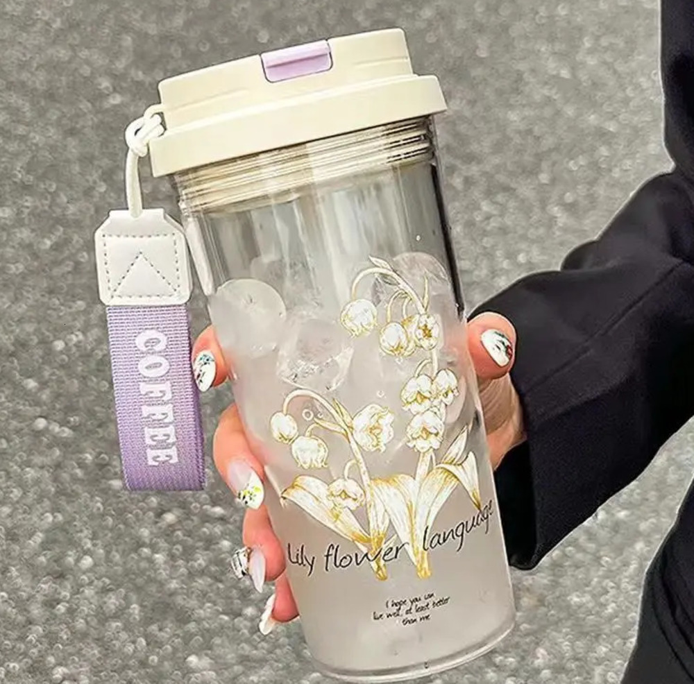 Water Cup Girl High Beauty Style with Tea Barrier Straw Cup Summer Heat Resistant 250528