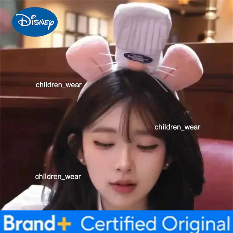 Disney Kawaii Ratatouille Cartoon Hairband Cute Plush Doll Headband Wide-Brimmed Hairpin Mouse Ears Headdress Girl Kids Birthday Gift H251226