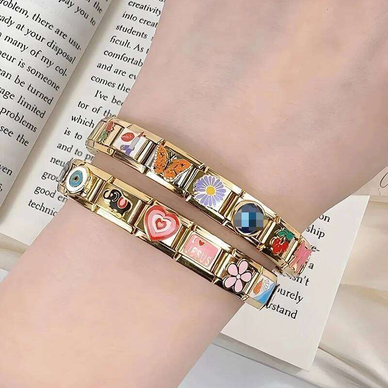 Hapiship Width Original Daisy Heart Love Butterfly Mom Cat Motorcycle Elephant Charm Fit 9mm Bracelet Jewelry Making DJ009 25T1226