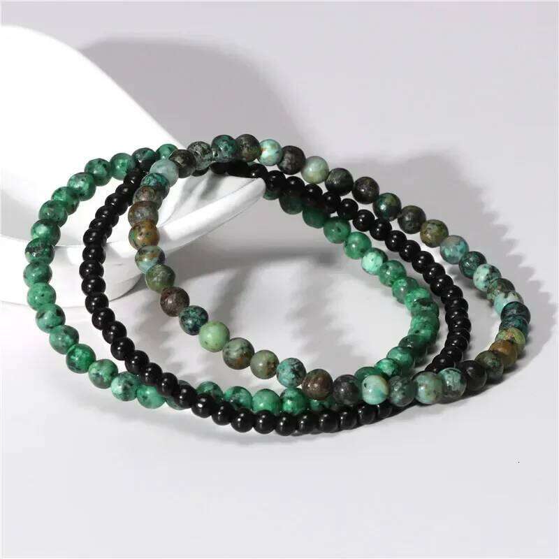 4mm Natural Stone Beads With 3pcs Stones Rose Quartzs Amethysts Red Agates Turquoises Opal Bracelet Set For Women Men 25T1226