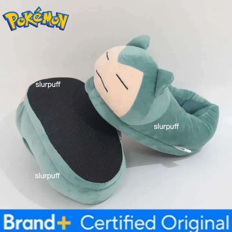 Pokemon Cartoon Anime Slippers Cotton Slippers Monster Pocket Snorlax Plush Slippers Mens Winter Warm Shoes Couple Gift Plush Gift W251226
