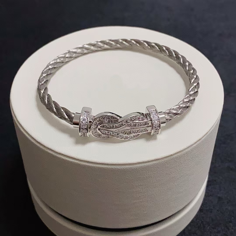 2025 new 8-shaped buckle rope luxury crystal brand fredd bracelet high-quality stainless steel jewelry for women Z260313