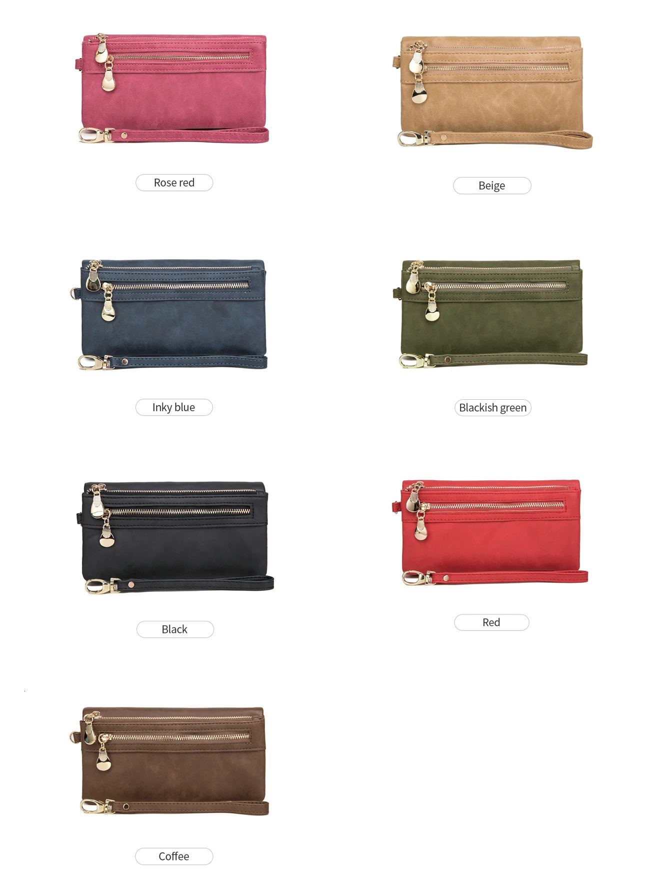 Retro Fashion Womens Long Wallet Large Capacity Double Fold Multi Card Slot Wallet Multi functional Double Zipper Handbag 251225