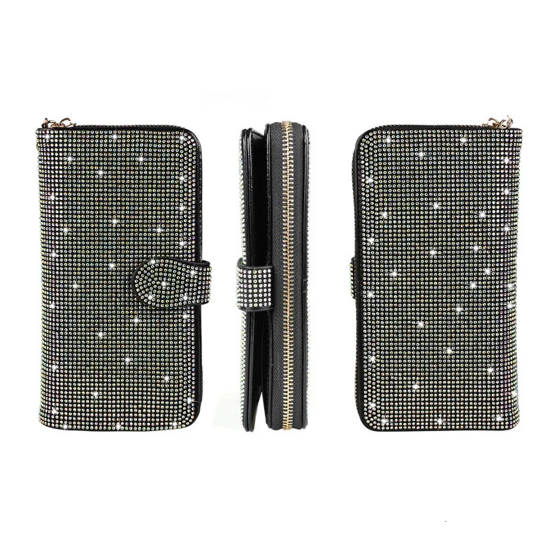 Diamond Crystal Car Wallets Female Long Hasp Purses Large Capacity Money Bag Phone Pocket Multifunction Clutch Coin Card Holder 251225
