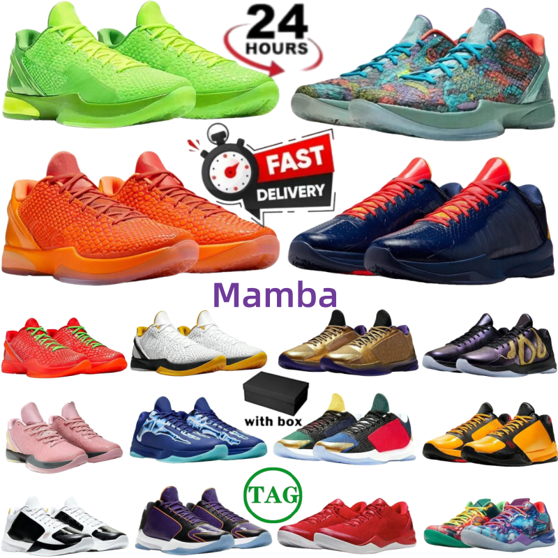 With Box designer shoes Mambas 8 eybl Protro 6 basketball shoes for Men Women Reverse Grinch What The Mambacita 5 X-Ray sneakers trainers Outdoor Shoes