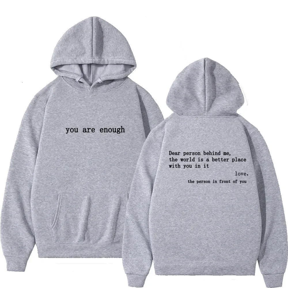 Dear Person Behind Me Mens Hoodie With Kangaroo Pocket Pullover Vintage Women Hoodie with Words on Back Unisex Trendy Hoodies 251225