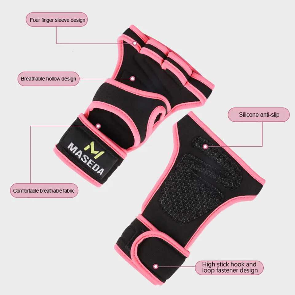 1Pair Fitness Hand Protective Gloves Pull-up Anti-slip And Wear-resistant Barbell Weightlifting Half-fingered Sports Gloves M251226