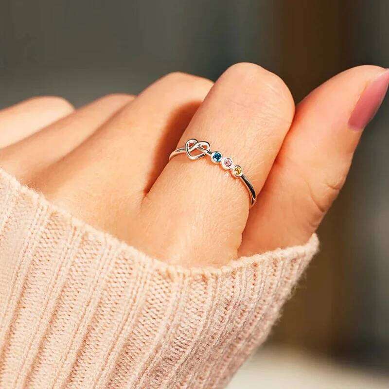 Huitan Chic Love for Women Exquisite Colorful CZ Silver Color Thin Rings Daily Wear Statement Jewelry Fancy Gift
