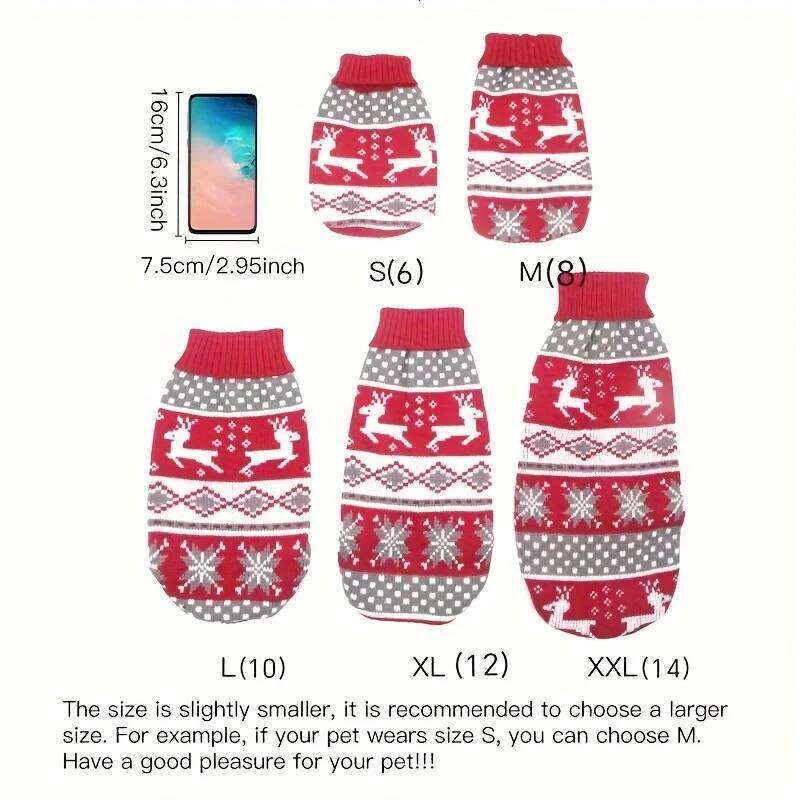 Christmas Style Dog Sweater New Year Costume Cat Cute Knitted Wool Puppy Clothes Warm Soft Winter Apparel For Medium Pet 25T1226