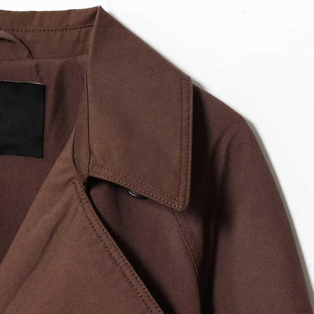 Cross-border European and American trench coat womens short high-end style small waist-hugging lace-up windbreakerT251226