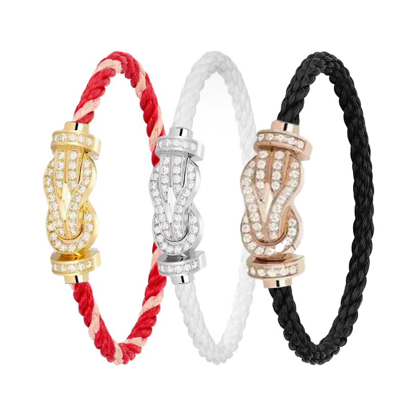 2025 new 8-shaped buckle rope luxury crystal brand fredd bracelet high-quality stainless steel jewelry for women Z260313