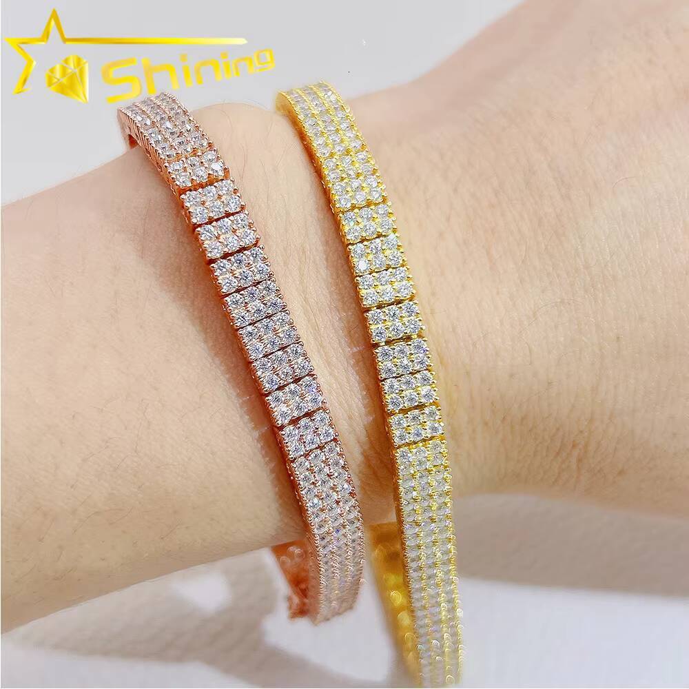 Moissanite Tennis Chain 6mm Sterling Silver VVS Moissanite Tennis Bracelet