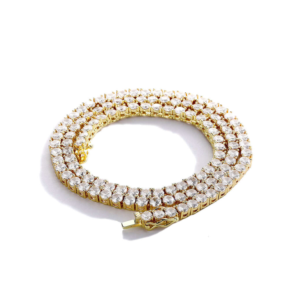 Zircon Tennis Chain Men's Necklace European and American Niche Hip-Hop Jewelry Women's Bracelet