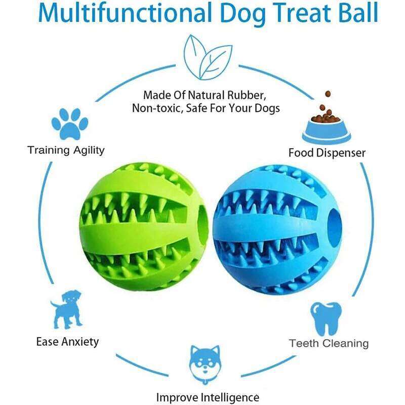 Dog Interactive Rubber Puppy Chewing Toys Pet Tooth Cleaning Ball Cats Pets Food Treat Feeder Silicone Balls Toy 25N1226