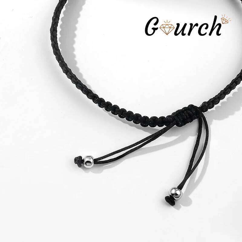 Gourch 2/3mm Adjustable Braided Rope Moissanite Bracelet Lab Grown 925 Sterling Silver Fine Jewelry for Women Men Party Gift 25T1226