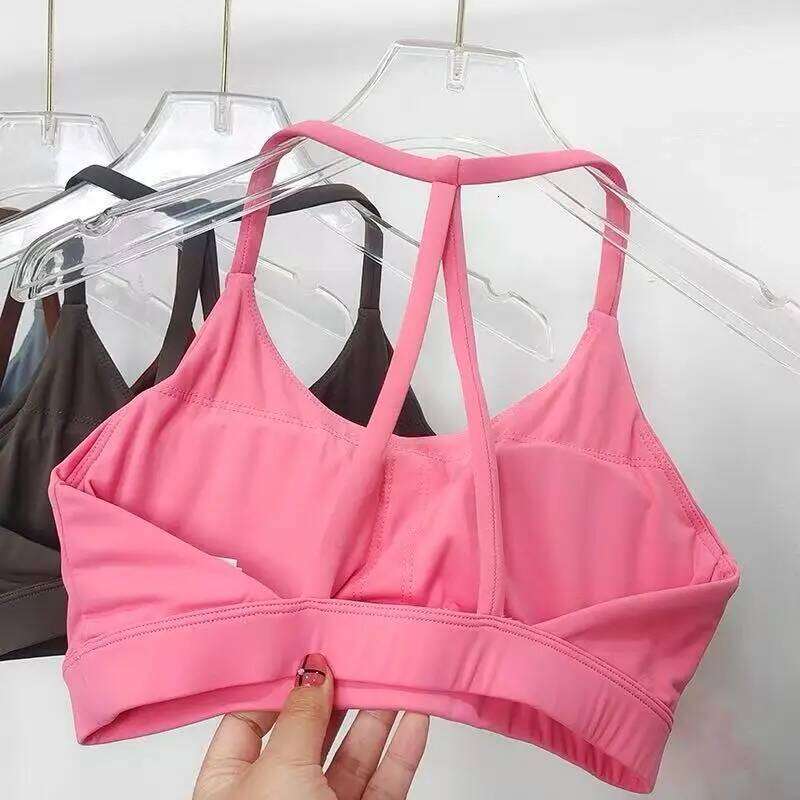 Beautiful Back Sports Underwear Women's Thin Shoulder Hanging Neck Strap Naked Feel bra Yoga Bra Fitness Training Tank Top 25T1226