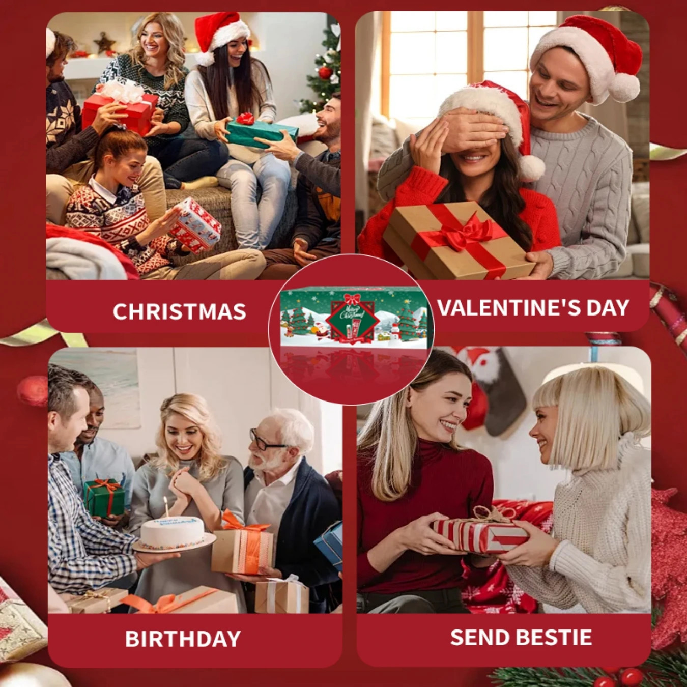 Christmas gift set distribution 120PCS/box in bulk lip balm in bulk hand cream in bulk Christmas cards gift gauze bags 251222