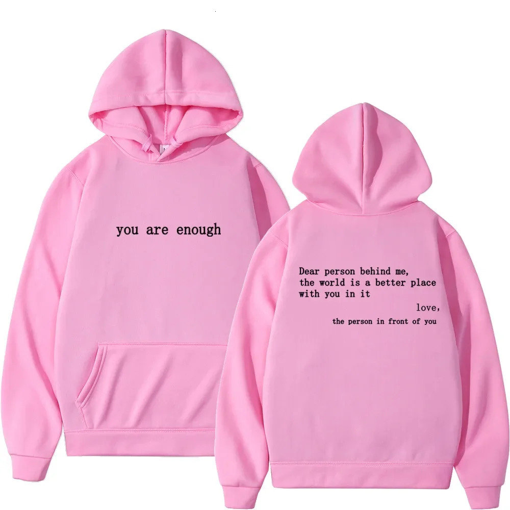 Dear Person Behind Me Mens Hoodie With Kangaroo Pocket Pullover Vintage Women Hoodie with Words on Back Unisex Trendy Hoodies 251225