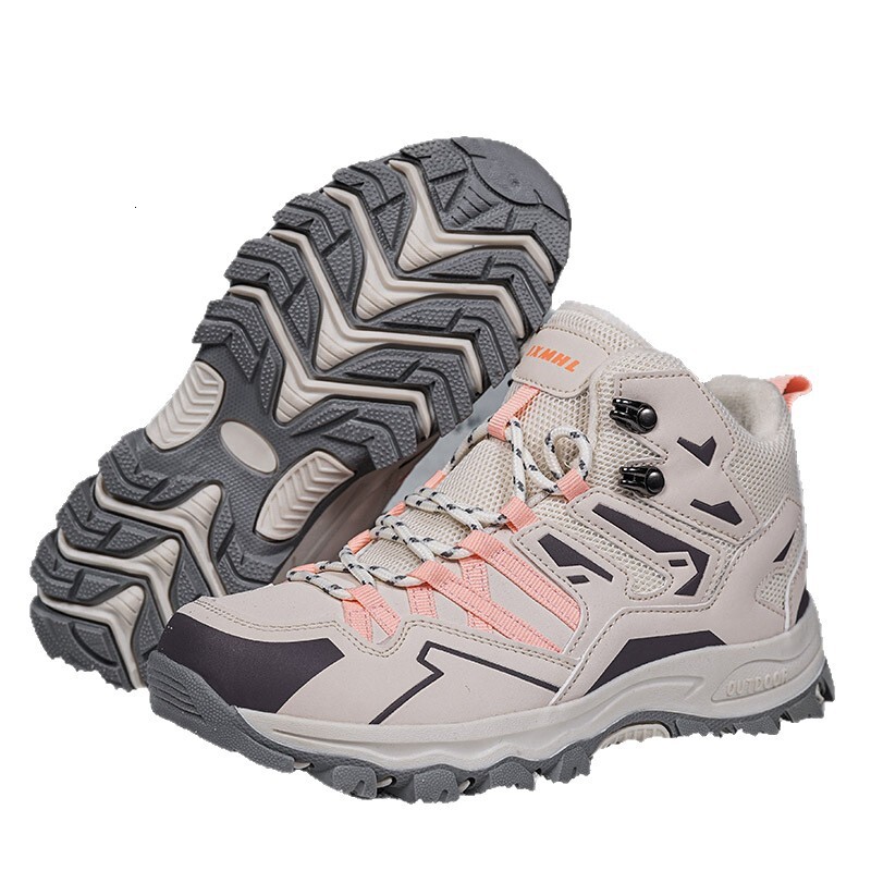 New Autumn Winter Thickened Cotton Women's Couples Mid-top Climbing Off-road Trekking Travel Sports Hiking Shoes