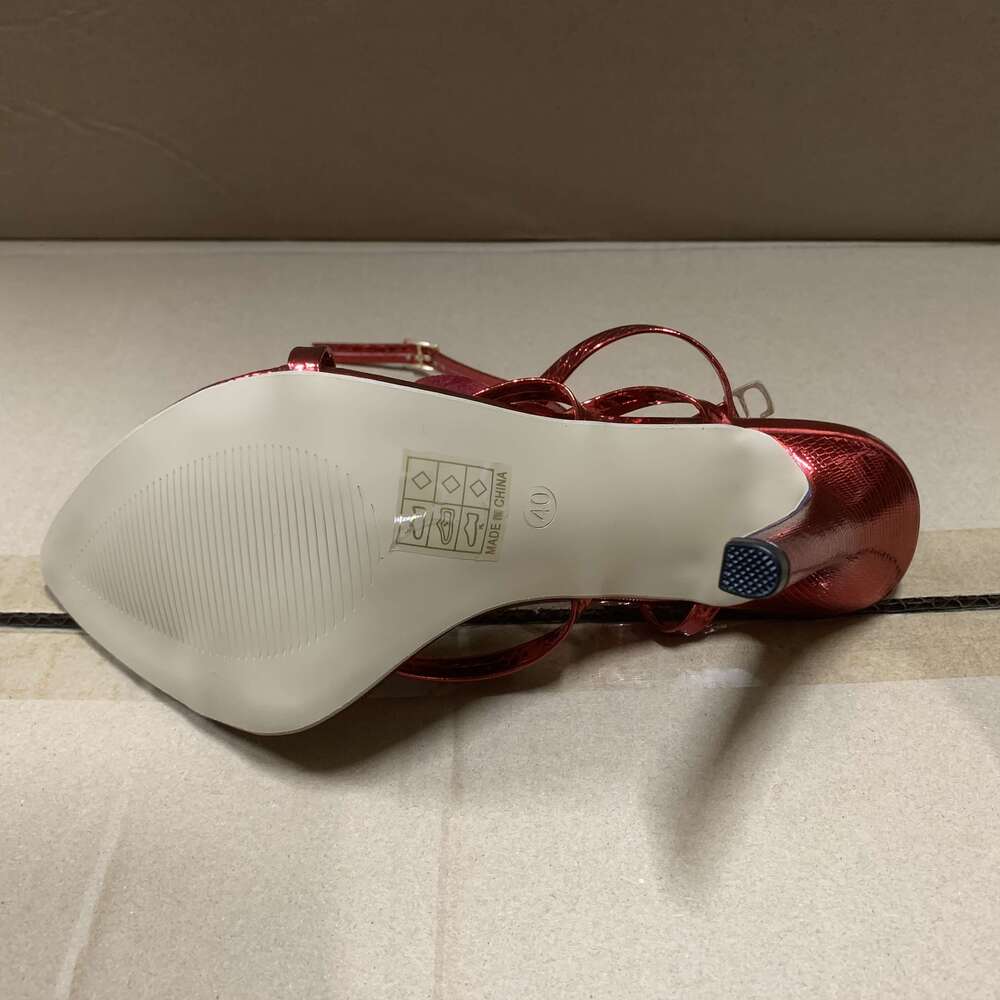 Elegant Red Women Chic Pointed Toe With D Flower Accents Ankle Strap Cross Design Ultra High Heel Perfect For Parties And Formal Events Stiletto Heels