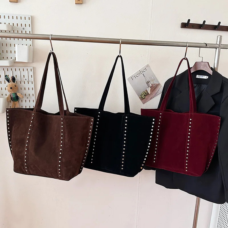 Fashion Microfiber Solid Sewing Shoulder Bags High Quality Retro Sweet Handbags Sequined Large Capacity Bag for Women 251223