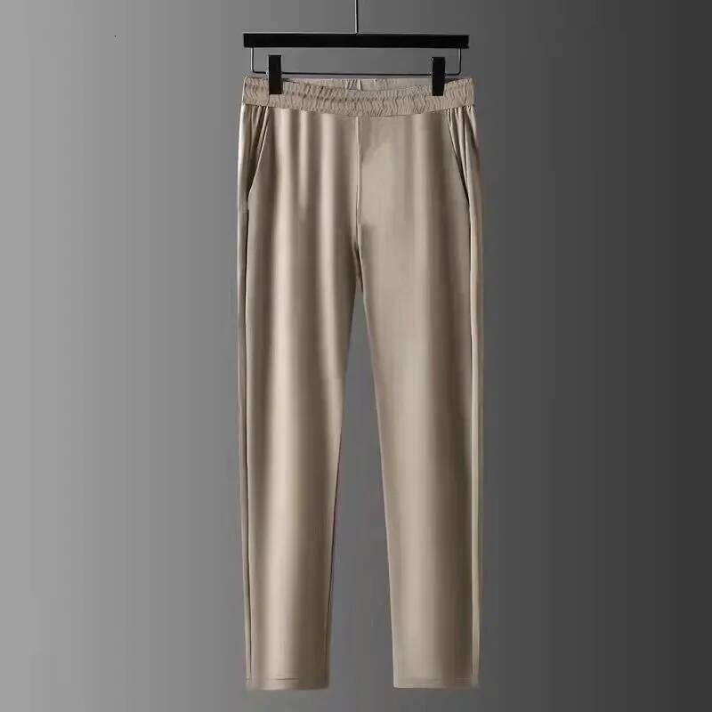 2025 Summer New Fashion Solid Color Comfortable Breathable Sports Suit Men's Business Leisure Loose Size Two-Piece Set M-4Xl