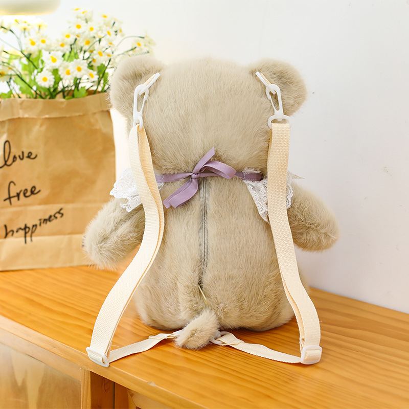 New Running Bear Backpack Cute Plush Doll Student Backpack Personalized Doll Girl Heart Backpack