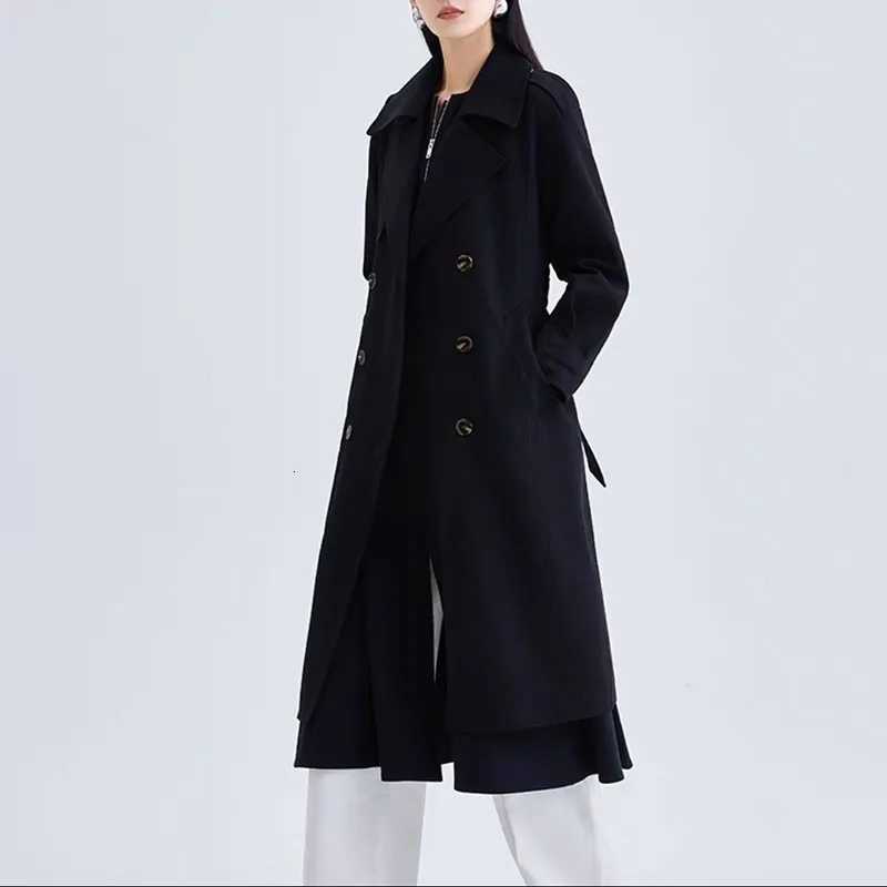 New Women Korean Windbreaker Jacket Spring Autumn Loose Long Parker Overcoat Female Office Formal Wear Casual Trench Coat BeltT251226