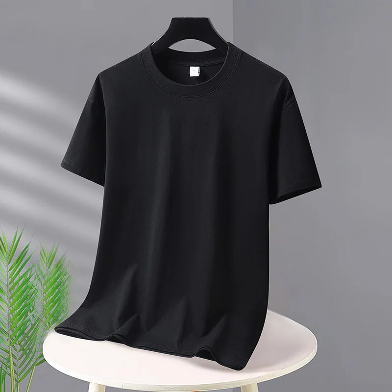 Mens t-shirts Summer Oversize Cotton T-Shirt Casual High Quality Short Sleeves Tee Shirt Men Basic Solid color Sports Tops 251222