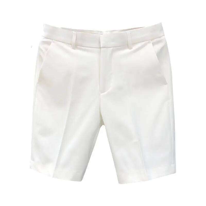 High-End Light Business Suit White Slim Straight Men's Summer Thin Casual Shorts