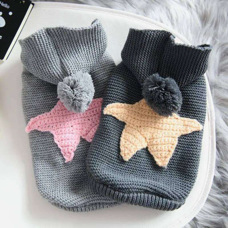Star Sweater For Dog Fashion Hoodie Coat Autumn Winter XS XL Little Small Animal Knit Costume Jacket Warm French Bulldog Terrier 25T1226