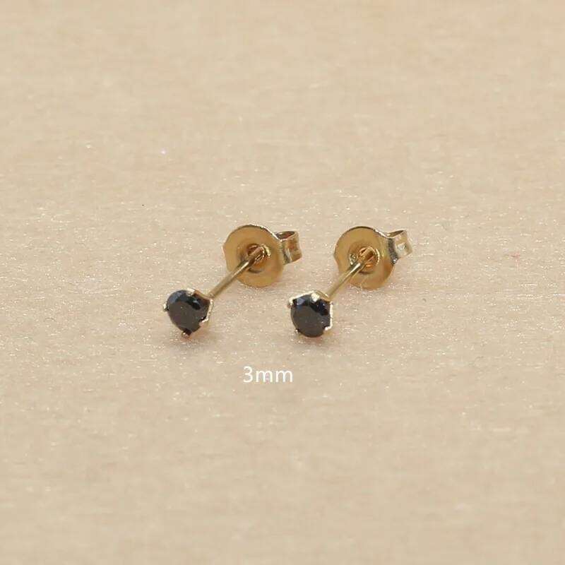 3mm AAA Round Colorful Zircons White Stud Earrings With Stianless Steel Needle Brief Jewelry 20 Colors For Choose No Allergy 25H1226