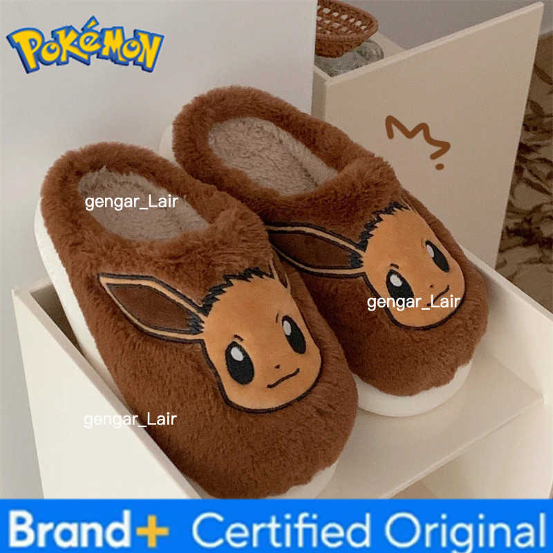 Pokemon Genuine Pokmon Autumn and Winter Plush Warm Fashion Anime Cartoon Snorlax Plush Home Cotton Slippers for Men and Women W251226