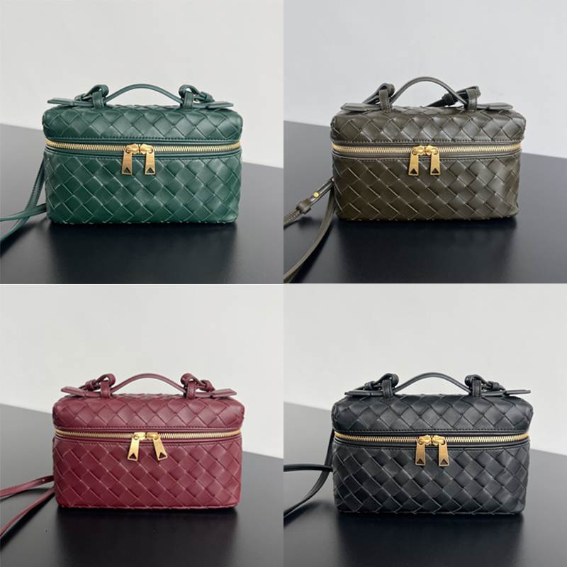 Bag10a Designer 24 New Vanity Case Rope Strap Box Makeup Bag Single Shoulder Crossbody Handheld Cowhide Mini Knitted Womens Bag Cosmetic Bags For Wholesale