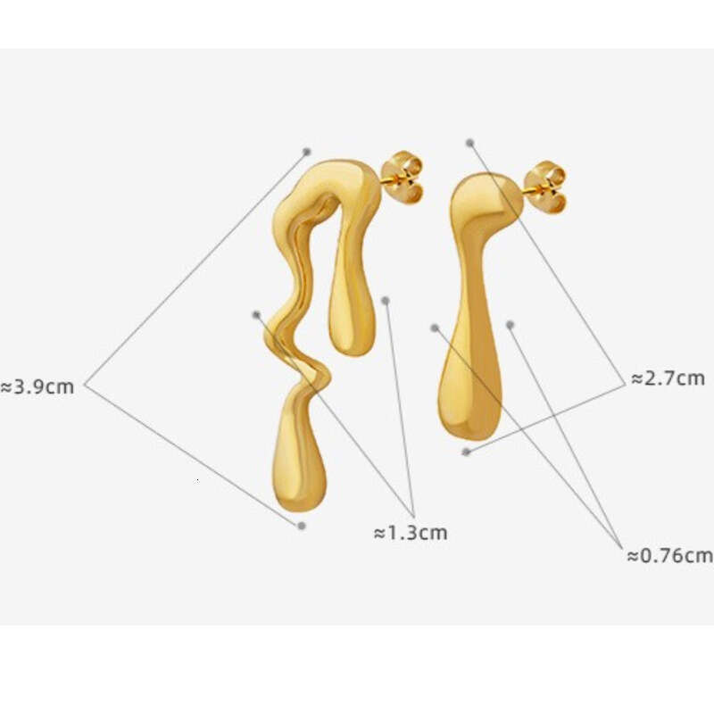 Y2K Asymmetric Geometric Dangle Earrings: Gold/Silver Plated Hypoallergenic Titanium Ear Jewelry, Niche Light Luxury Designer for Women's Daily O