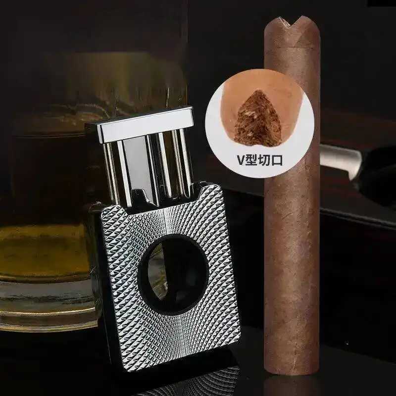 Honest Metal Cigar Cutter V Shape Stainless Steel Sharp Blade Luxury Cigar Accessories Smoking Tool Y251218