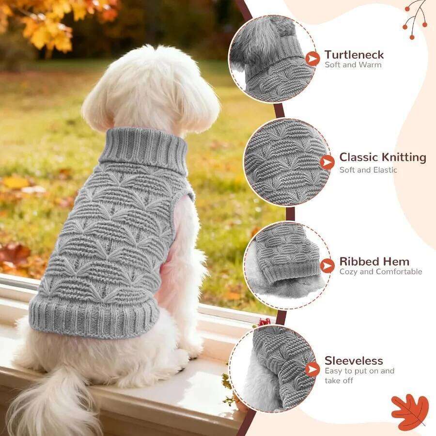 Cute Sweater Turtleneck Soft Girl Boy Dog Clothes Fall Winter Warm Pet Puppy Knitted Pullover Outfits for Small Mediu 25T1226