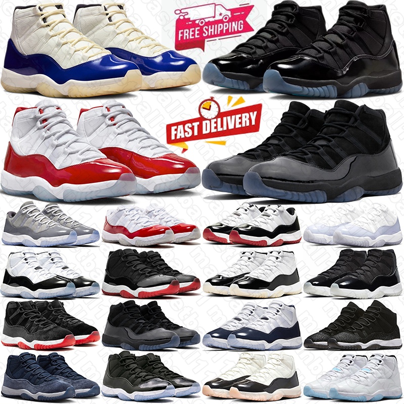 free shipping basketball shoes 11s gamma blue 11 mens trainers Cherry Cool Grey Bred High Low Bred designer sneakers men with box hot space jam concord airjordanretro