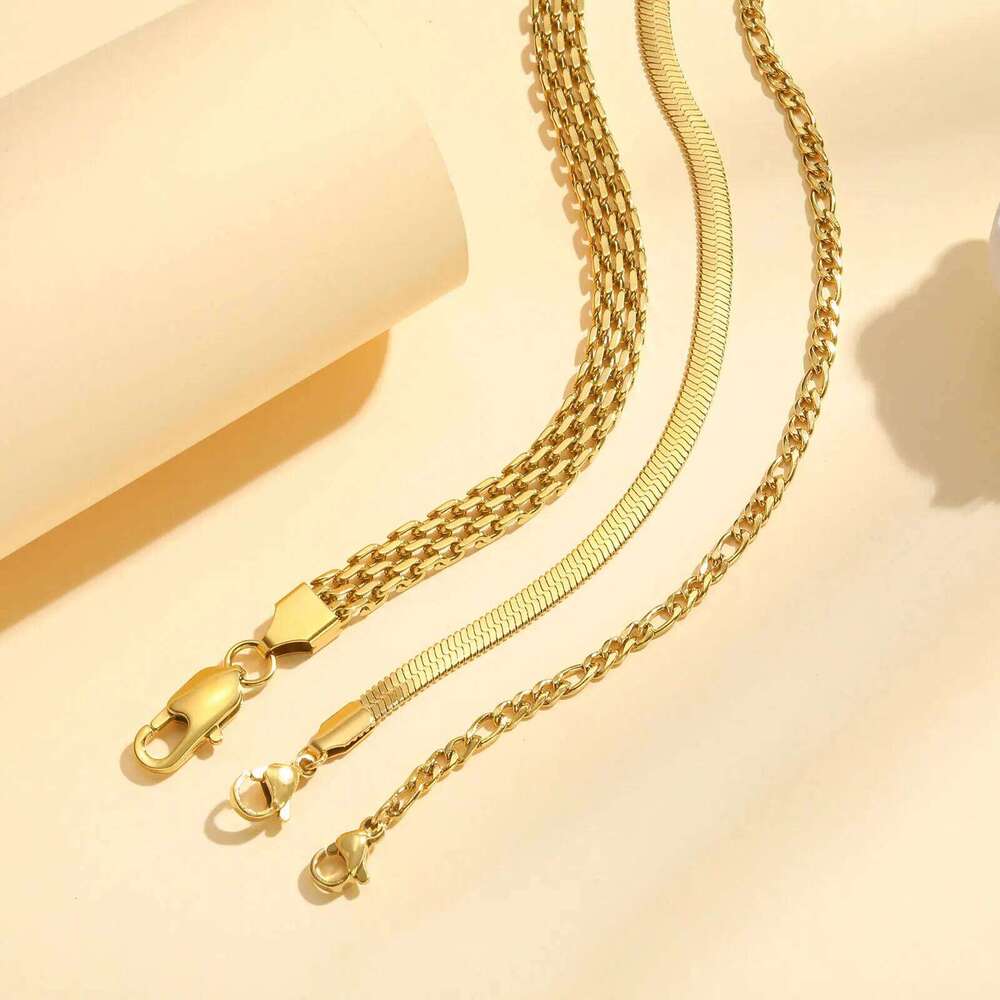 Waterproof Stainless Steel Chain Bracelets For Women , Gold Plated Fashion Stackable Link Bracelet Gifts 25T1226