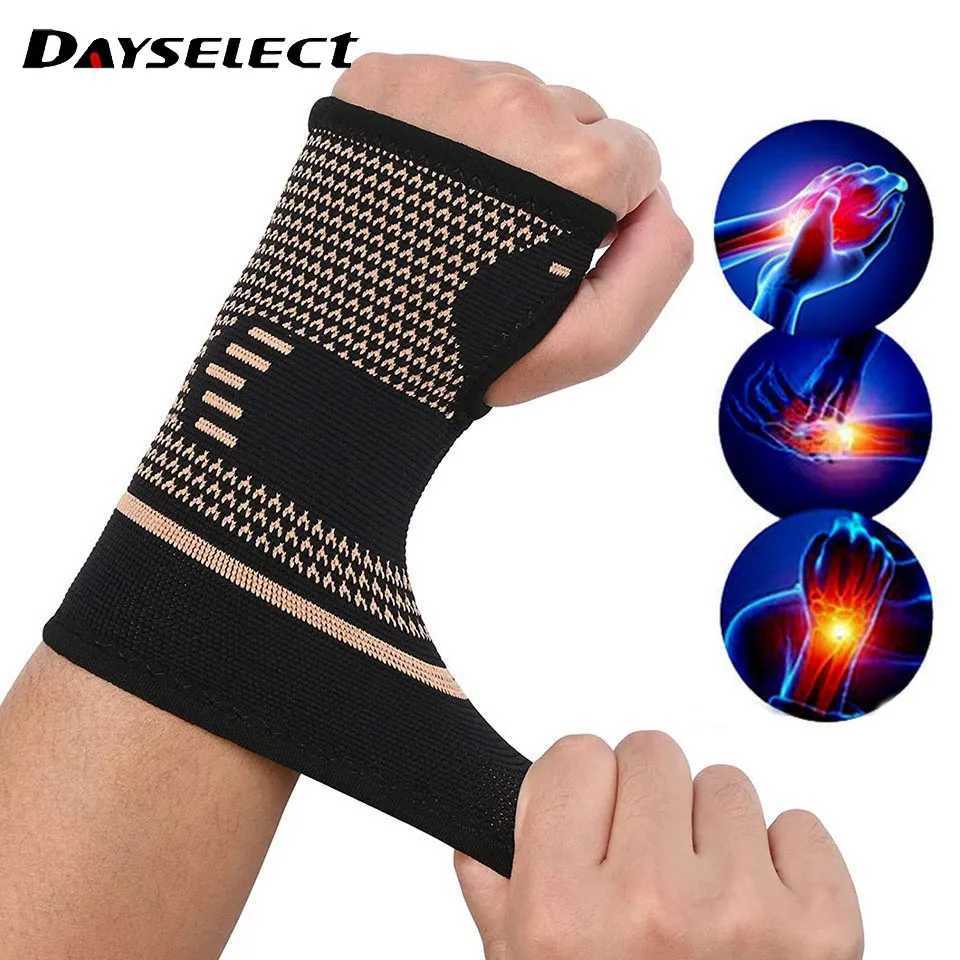 1Pcs Copper Fiber Bracer Wrist Elastic Sport Bandage Wristband Hand Gym Support Wrist Brace Wrap Tennis Fitness Powerlifting M251226