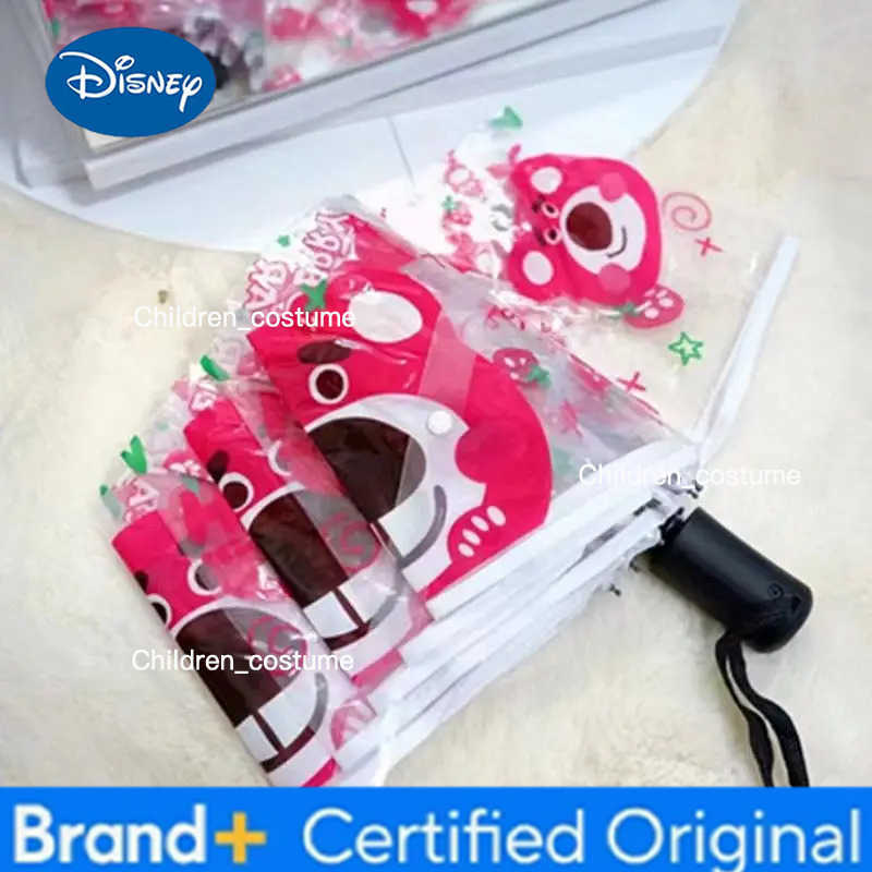 Disney Lotso Creative Simple Cartoon Fully Automatic Umbrella Gift Sweet Cute Anime Character Kawaii Folding Umbrella Wholesale H251226