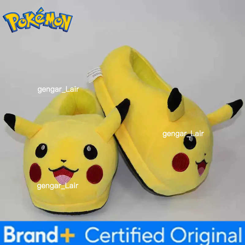 Pokemon Pikachu Cartoon Cosplay Pluch Slippers Winter Warm Cotton Slipper Kawaii Pikachu Snorlax Indoor Anime Shoes Christmas Gift W251226