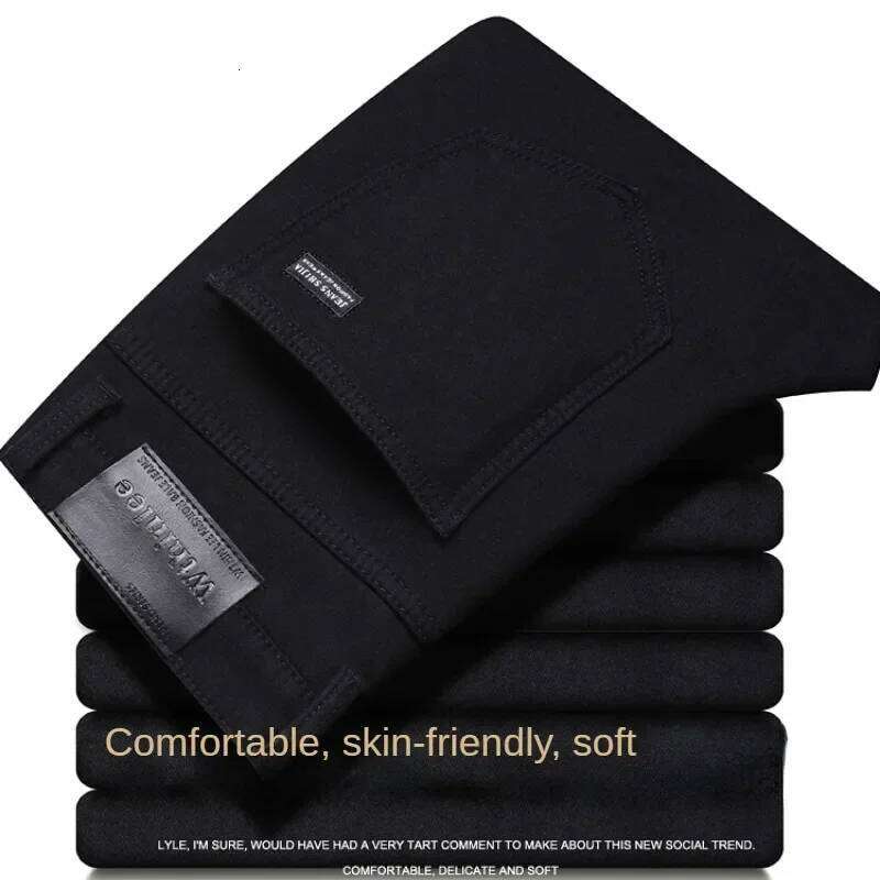 Wthinlee New Business Men's Jeans Casual Straight Stretch Fashion Classic Blue Black Work Denim Trousers Male Brand Clothing 25T1225