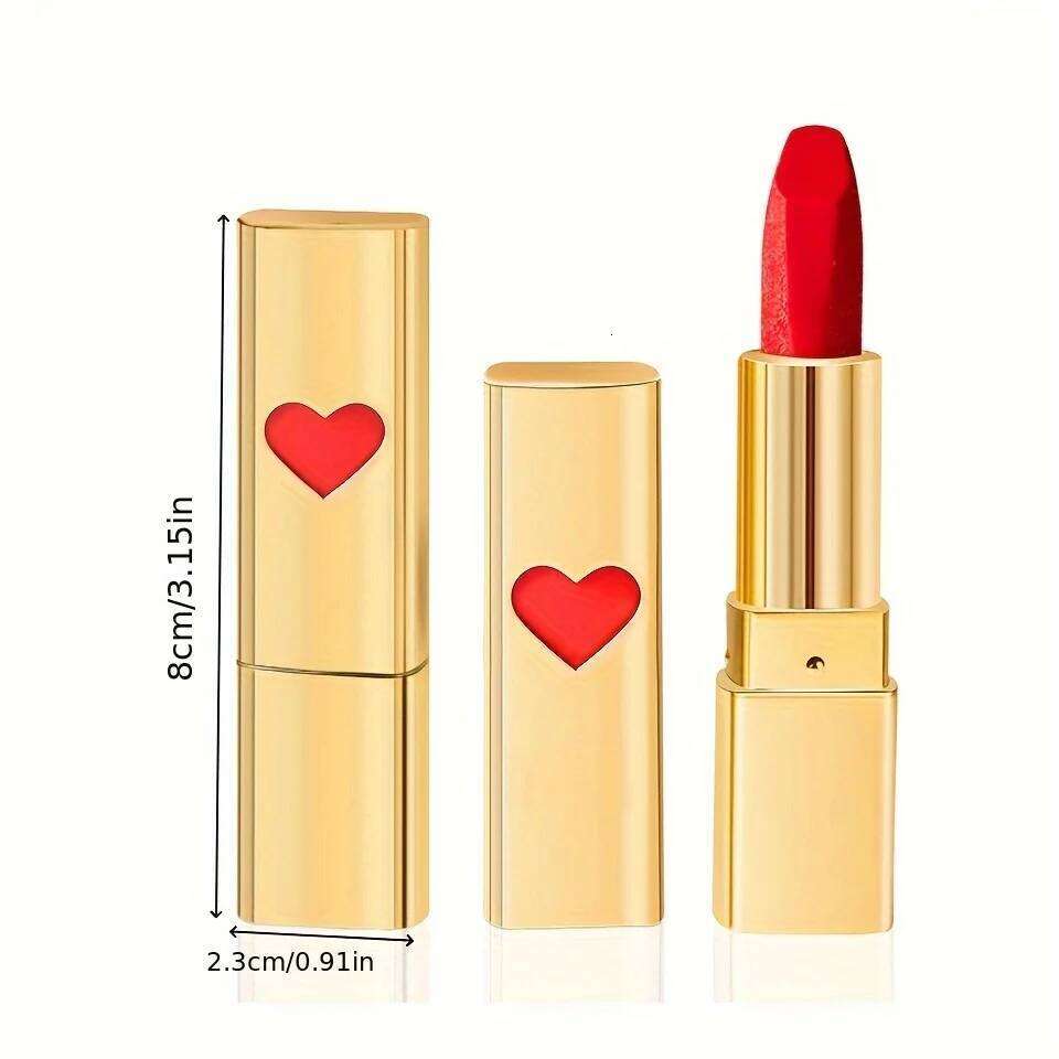 Rose Engraved Lipstick: Moisturizing Waterproof Non-Stick Long-Lasting Non-Fading Color Lip Makeup for Smooth Luscious Pout 25H1226