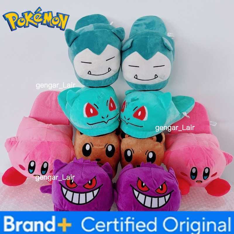 Pokemon Anime Pikachu Snorlax Eevee Plush Cotton Slippers Couple Indoor Soft Non-Slip Home Shoes Kawaii Slippers for Man Women W251226