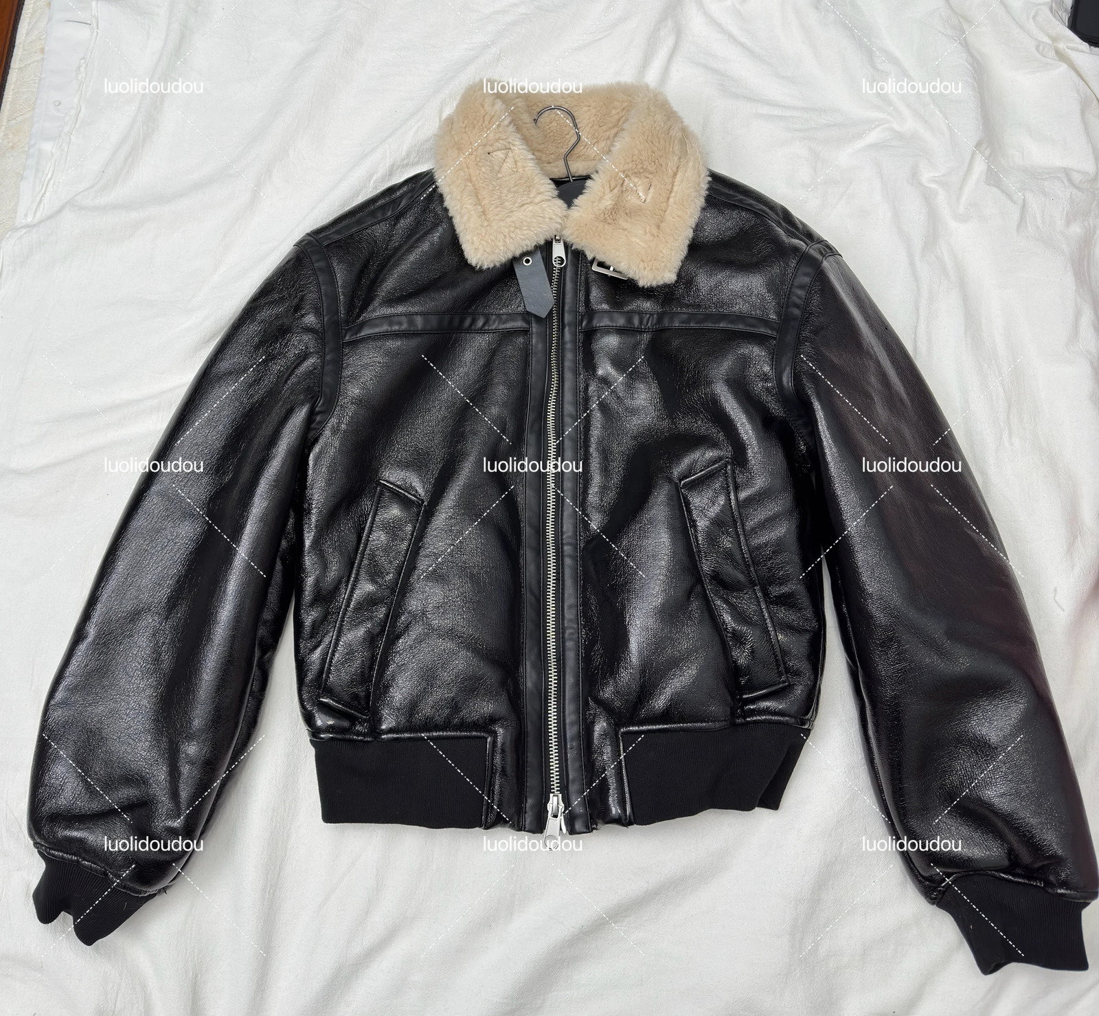 3548/705 Mens lapel thickened fur integrated leather effect jacket fur collar jacket 251222