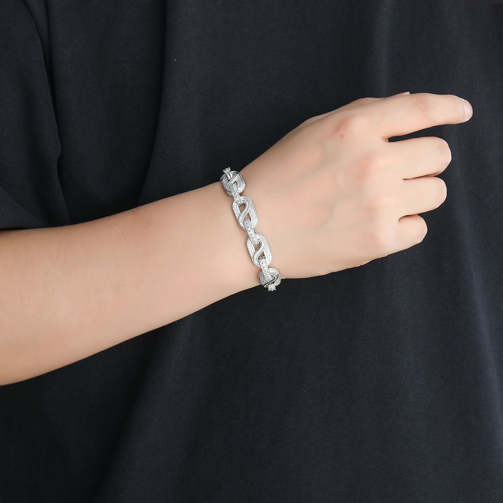 bracelet silver bracelet Cuban Link Bracelet luxury bangles luxury jewelry designer bracelet homme bracelet men mens bracelet bangle Chain shaped brac